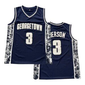 Georgetown Hoyas Allen Iverson Basketball Jersey #3 Navy Stitched Men's